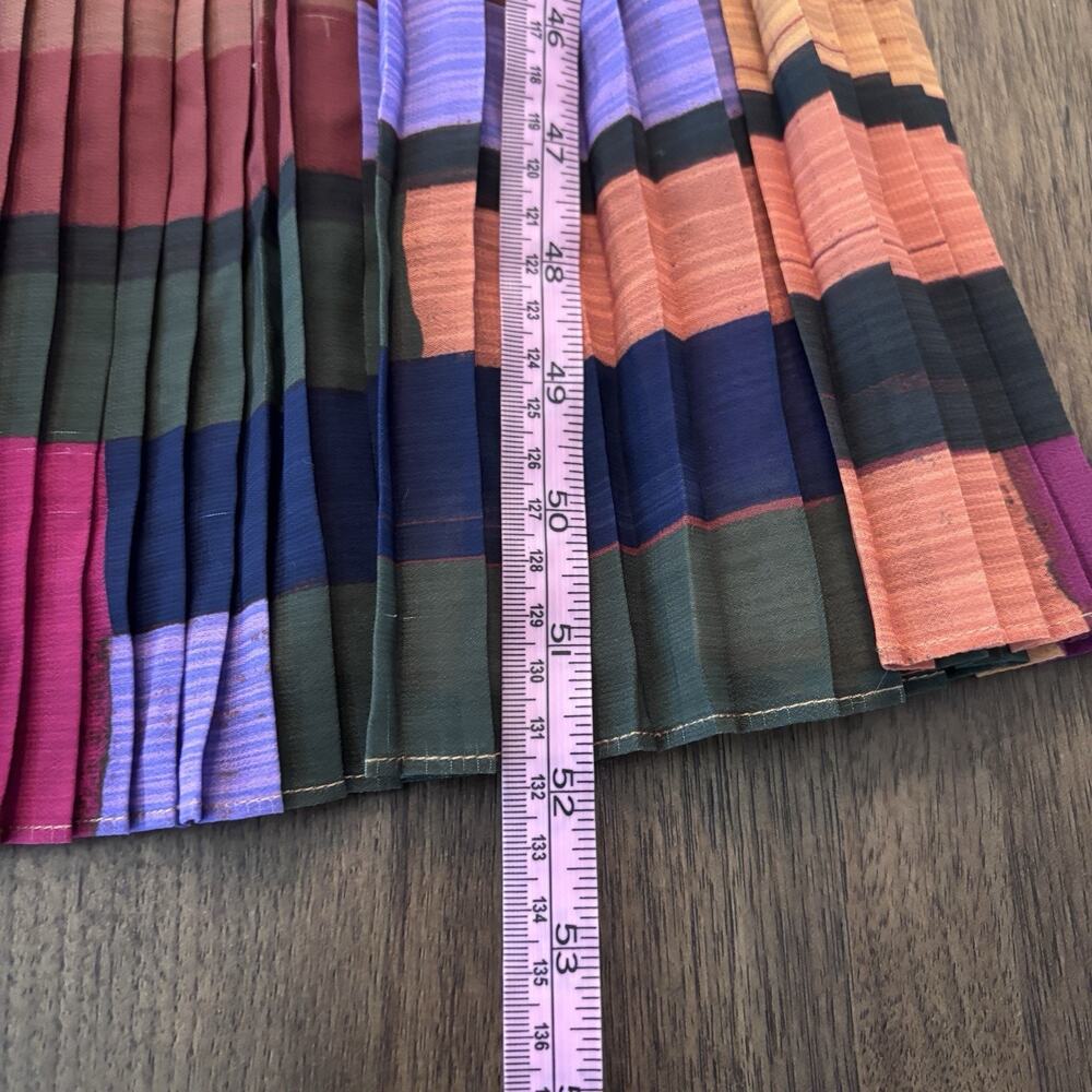 Farm Rio Painted Multicolor Stripes Tiered Maxi Dress L Patchwork Bohemian - Picture 9 of 9